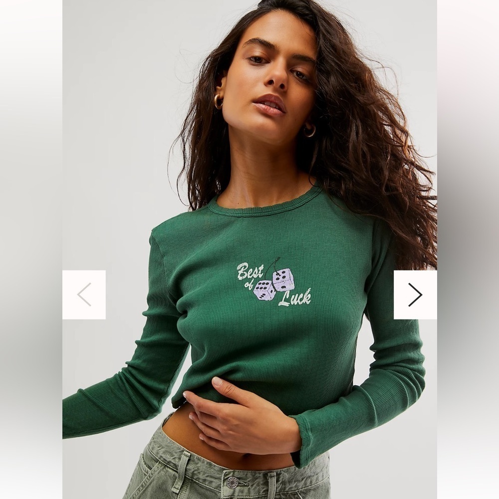Free People Daydreamer Best Of Luck Pointelle Long Sleeve Size Small NWT